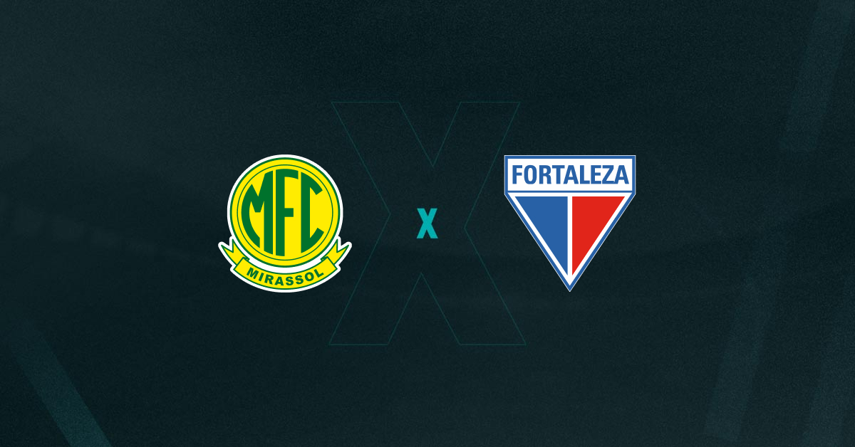 Escudos de Mirassol x Fortaleza, que se enfrentam pelo Campeonato Brasileiro