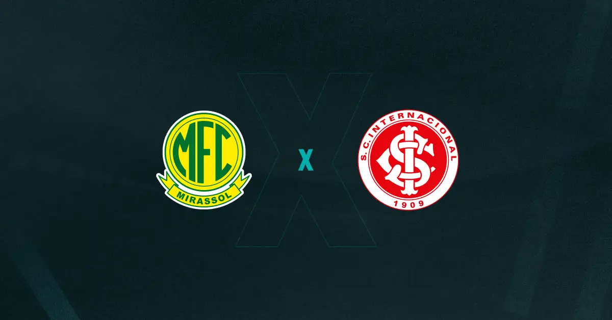 Escudos de Mirassol e Internacional, que se enfrentam pelo Brasileiro