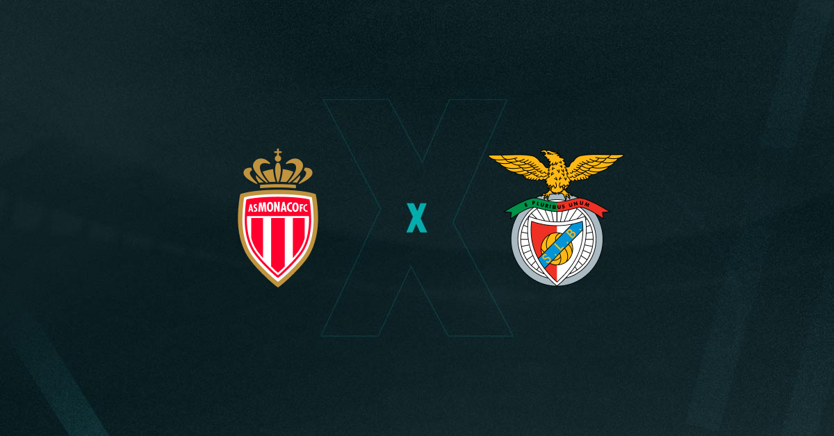 Escudos de Mônaco e Benfica, que duelam pelos playoffs da Champions League