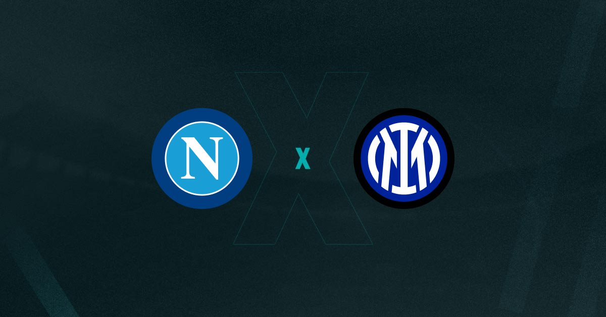 Escudos de Napoli e Inter de Milão, que se enfrentam pelo Campeonato Italiano