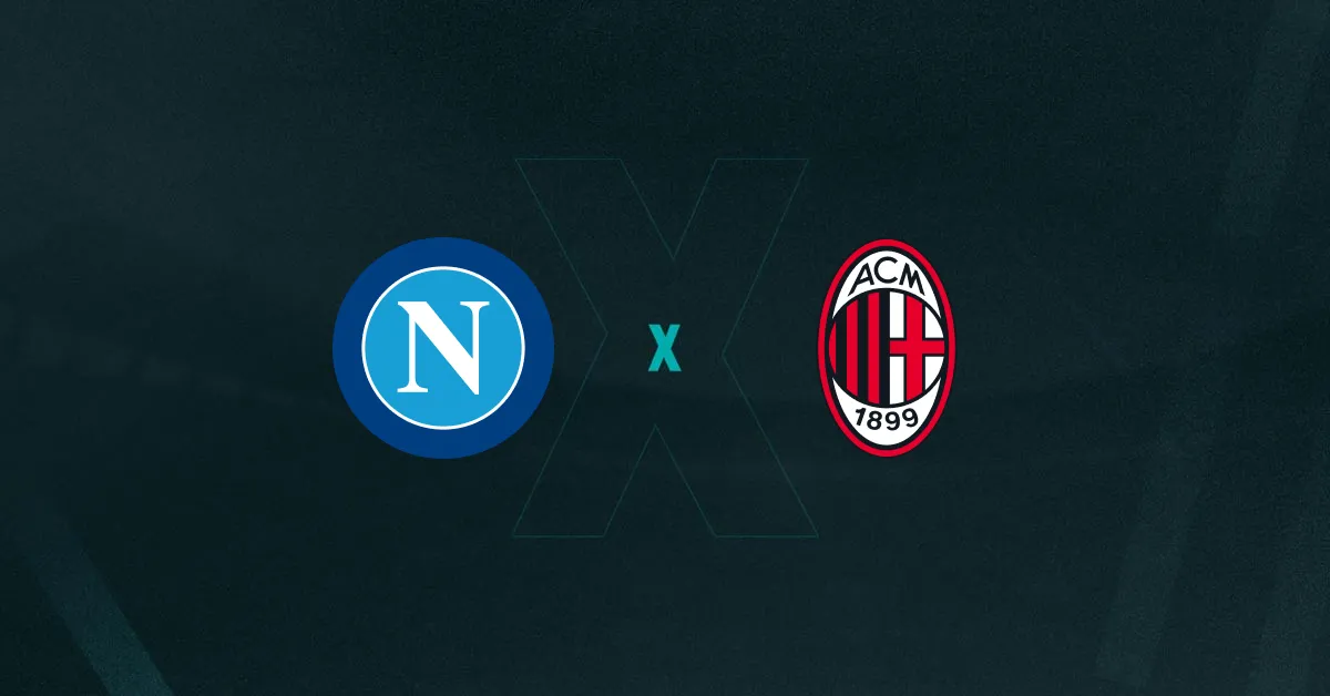 Escudos de Napoli e Milan, que duelam pelo Campeonato Italiano