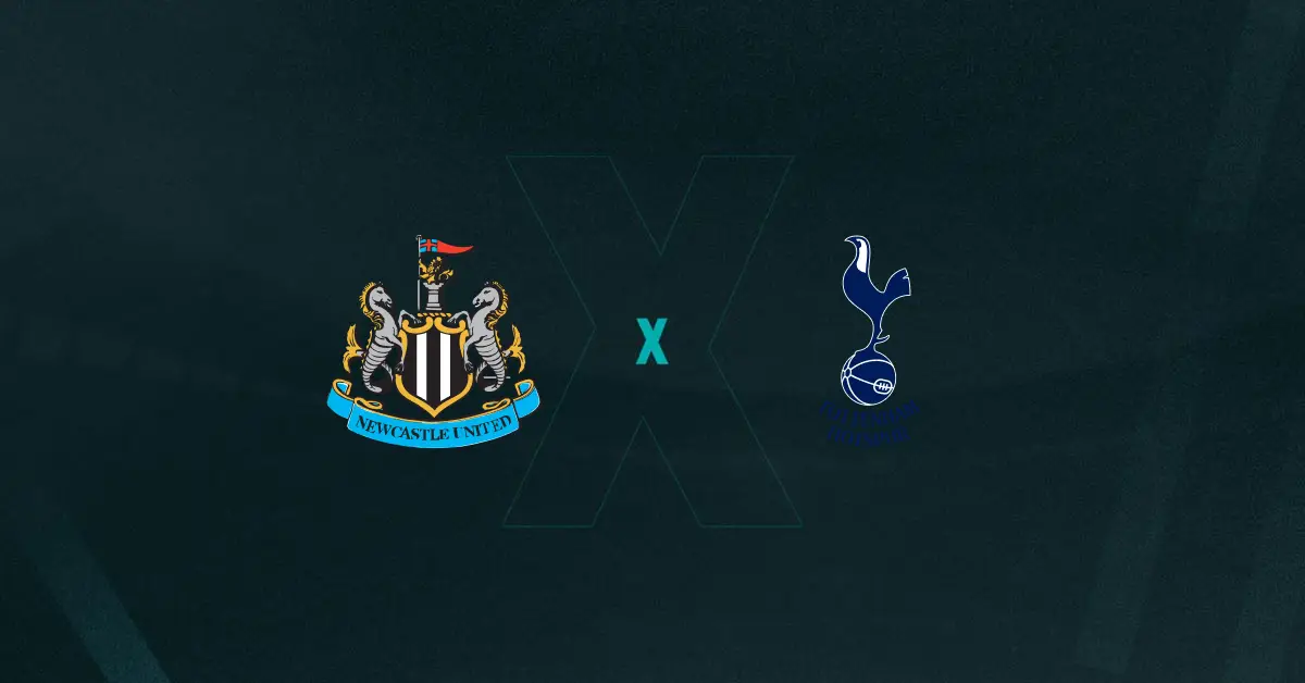 Escudos de Newcastle e Tottenham, que duelam pelas oitavas de final da Copa da Liga Inglesa