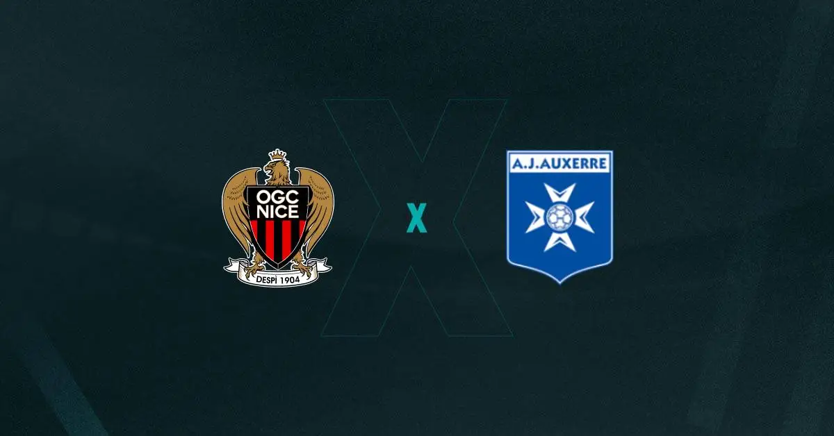 Escudos de Nice e Auxerre, que duelam pela Ligue 1
