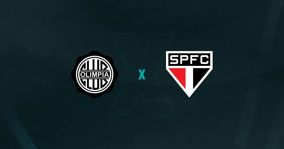 Escudos de Olimpia x São Paulo, que se enfrentam pela Libertadores Feminina