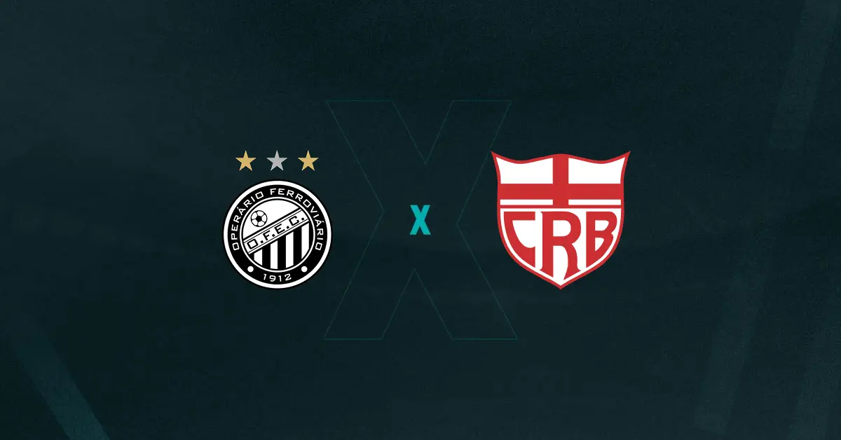 Escudos de Operário-PR x CRB, que se enfrentam pela Série B do Brasileirão