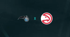 Escudos de Orlando Magic x Atlanta Hawks, que se enfrentam pela NBA
