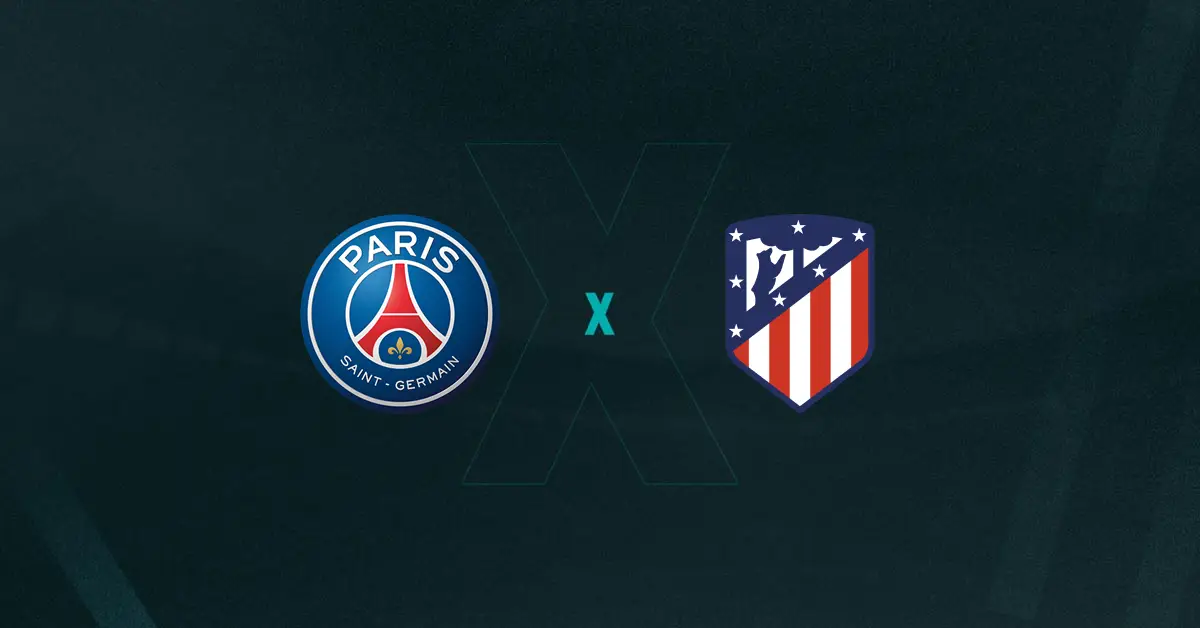 Escudos de PSG e Atlético de Madrid, que duelam pelo Super Mundial