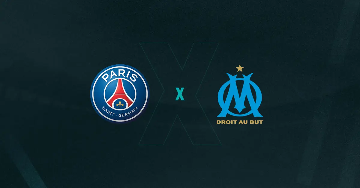 Escudos de PSG x Olympique de Marseille