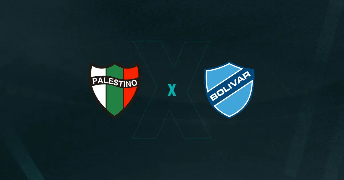 Escudos de Palestino x Bolívar, que se enfrentam pela Sul-Americana