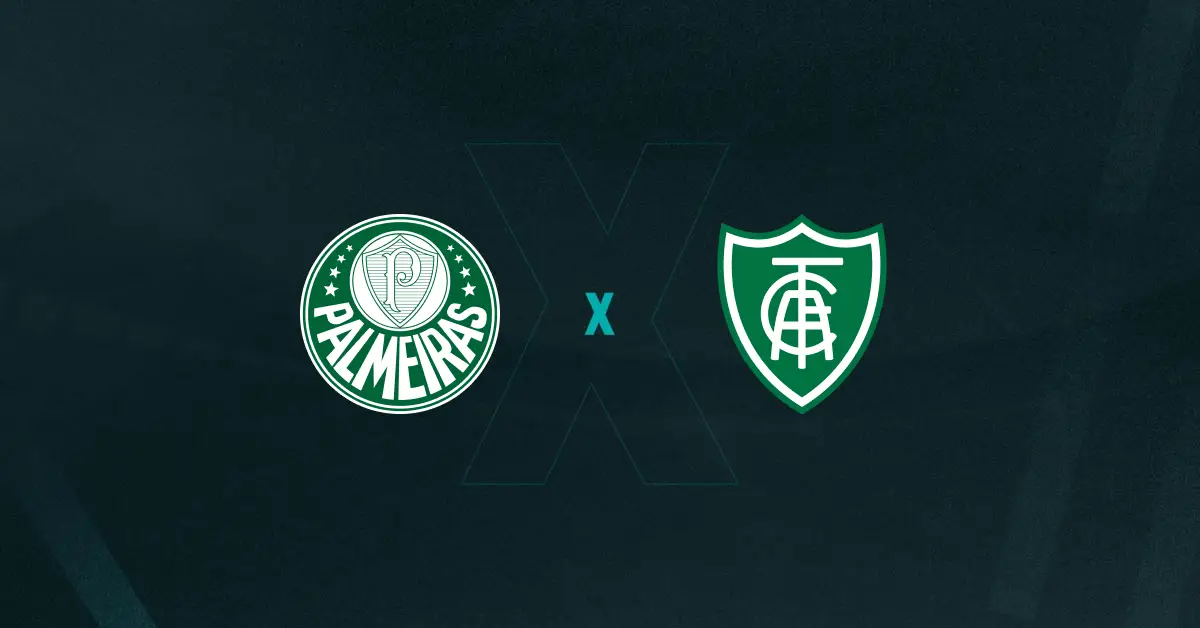 Escudos de Palmeiras x América-MG, que se enfrentam pela Copa do Brasil Feminina