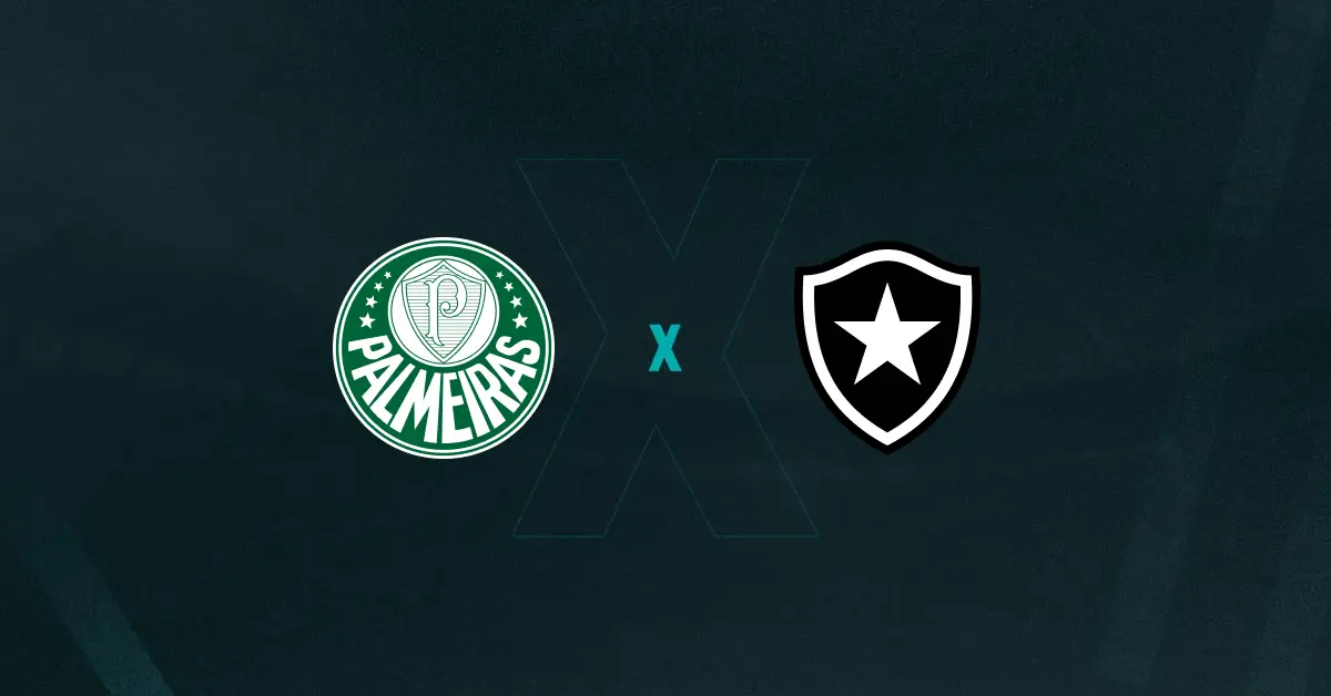 Escudos de Palmeiras e Botafogo, que duelam pelas oitavas de final do Super Mundial