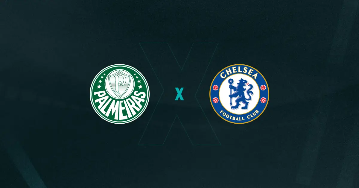 Escudos de Palmeiras e Chelsea, que duelam pelas quartas de final do Mundial