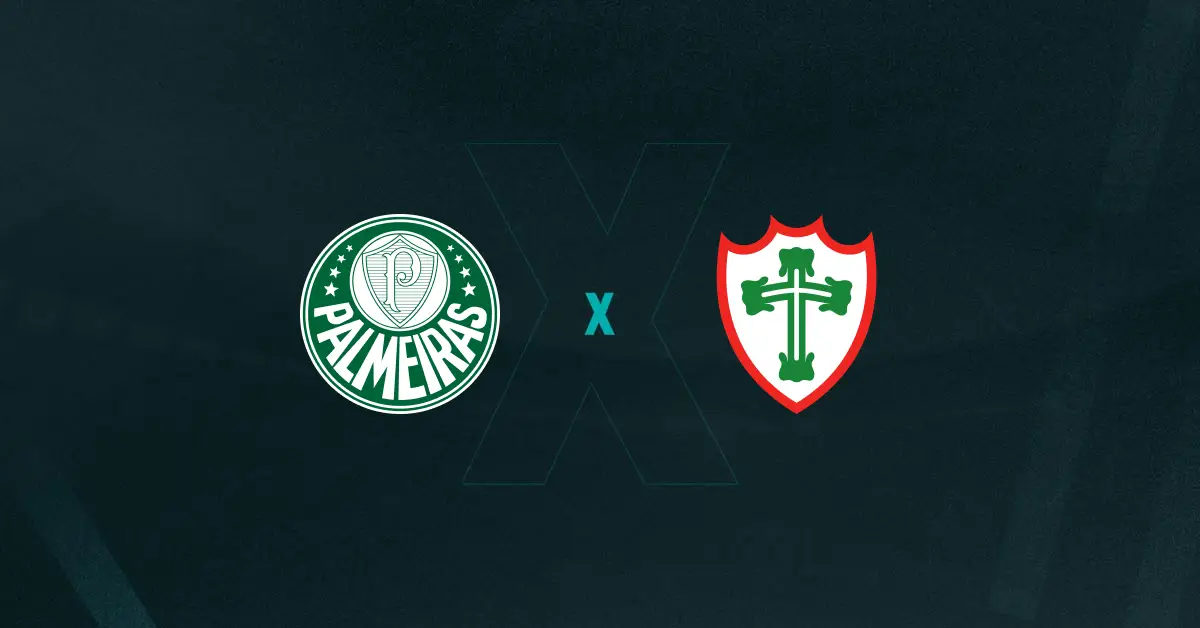 Escudos de Palmeiras e Portuguesa, que jogam pelo Paulistão 2025