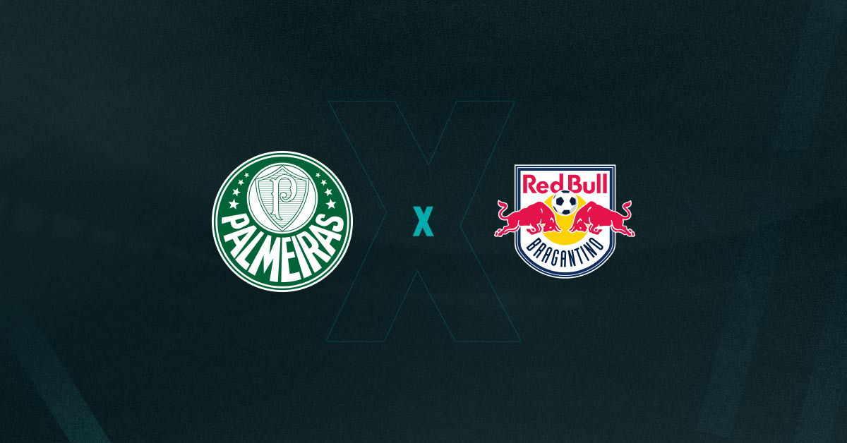 Escudos de Palmeiras e RB Bragantino, que duelam pelo Campeonato Paulista