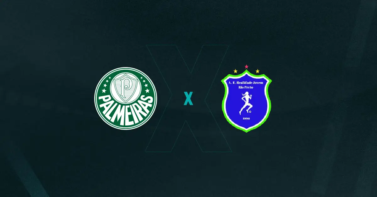 Escudos de Palmeiras x Realidade Jovem feminino, que se enfrentam pelo Paulistão Feminino