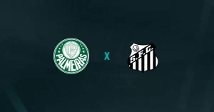 Escudos de Palmeiras e Santos, que fazem o clássico pelo Paulistão