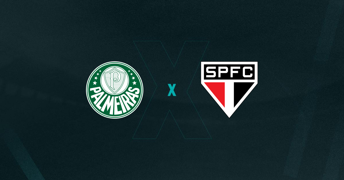 Escudos de Palmeiras e São Paulo, que se enfrentam hoje em jogo único válido pela semifinal do Campeonato Paulista de 2025.