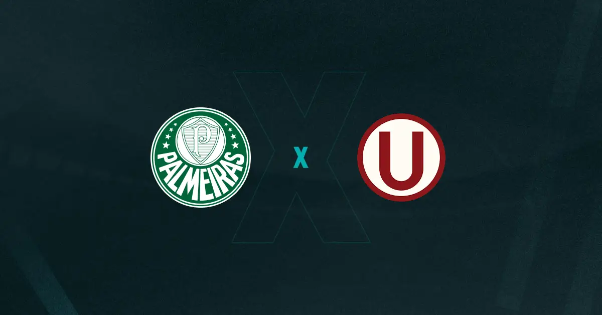Escudos de Palmeiras x Universitario, que se enfrentam pela Libertadores hoje