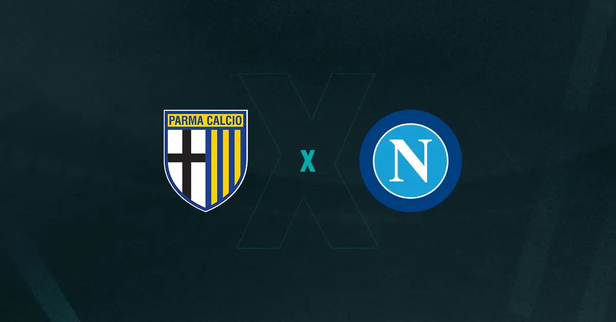 Escudos de Parma e Napoli, que duelam pelo Campeonato Italiano