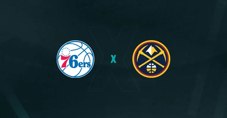 Escudos de Philadelphia 76ers x Denver Nuggets, que se enfrentam pela NBA