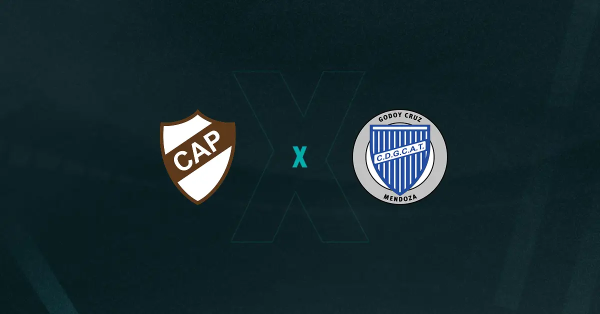 Escudos de Platense e Godoy Cruz, que duelam pelo Campeonato Argentino