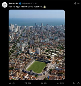 Santos celebra a volta de Neymar em postagem