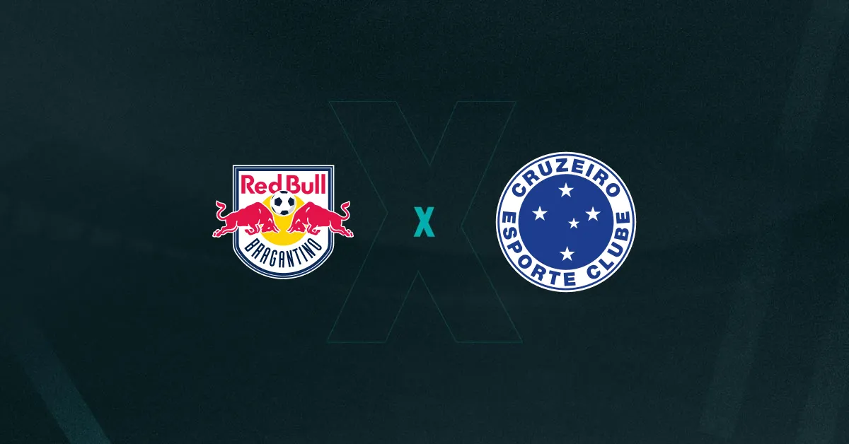 Escudos de RB Bragantino e Cruzeiro, que se enfrentam pelo Brasileirão