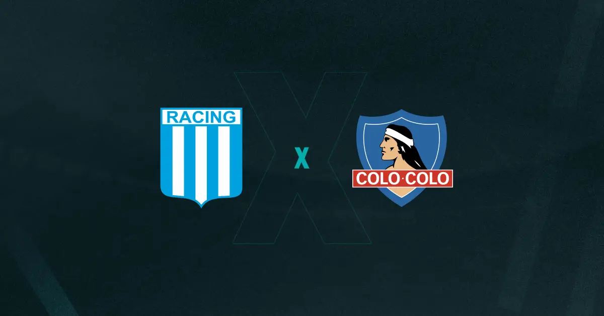 Escudos de Racing e Colo-Colo, que duelam pela Libertadores