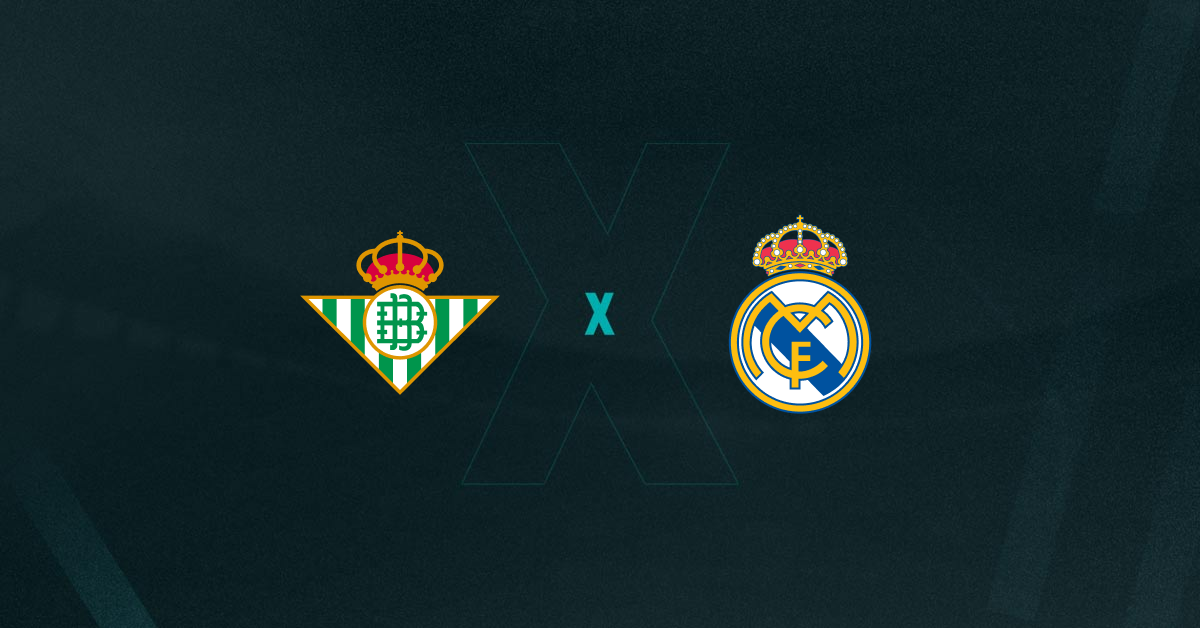 Escudos de Betis e Real Madrid, que duelam pela La Liga