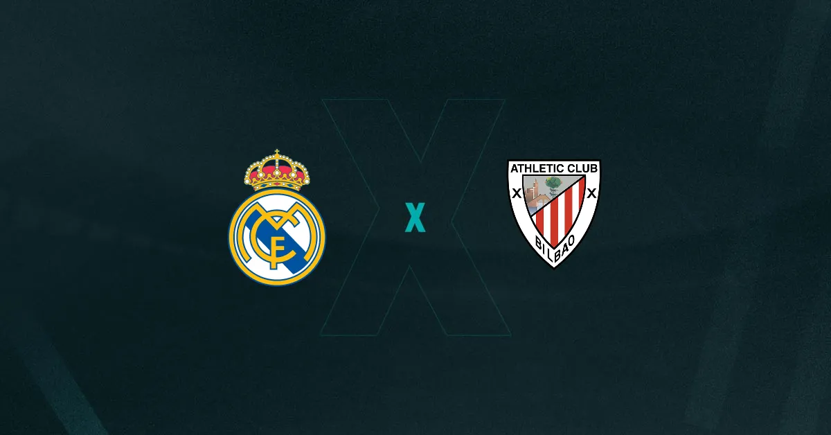 Escudos de Real Madrid e Athletic Bilbao, que duelam pela La Liga