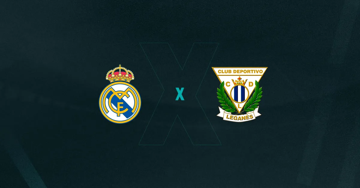 Escudos de Real Madrid e Leganés, que duelam pela La Liga