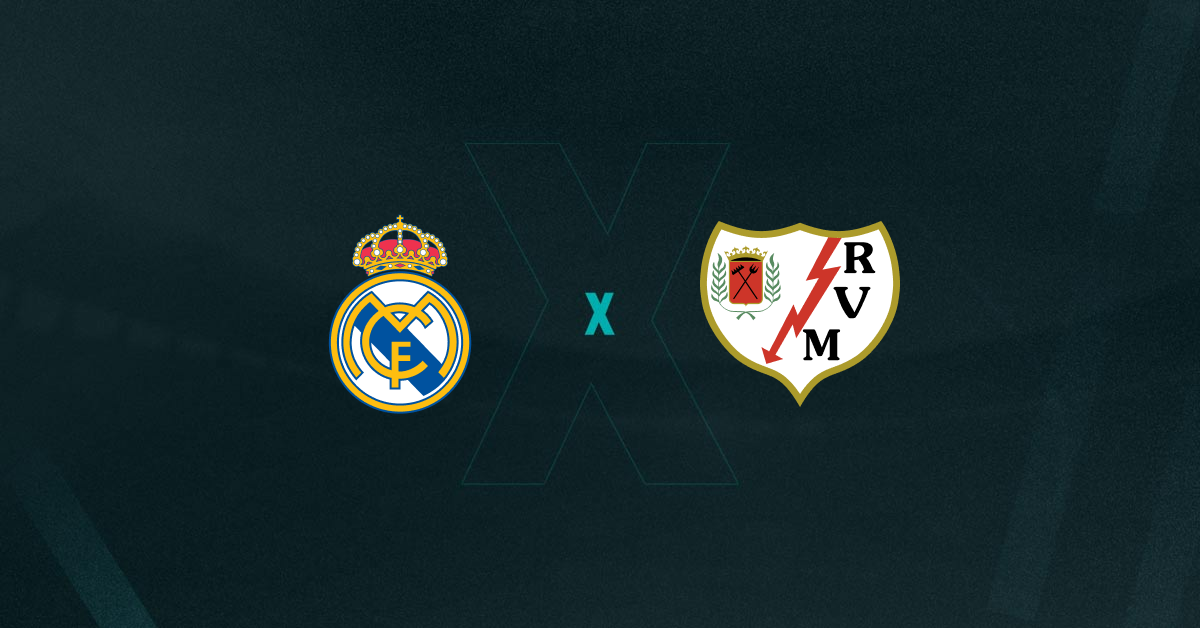 Escudos de Real Madrid e Rayo Vallecano, que duelam pela La Liga