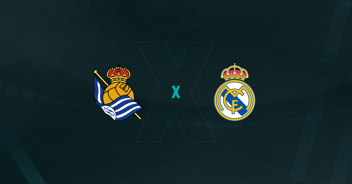 Escudos de Real Sociedad e Real Madrid, que duelam pela semifinal da Copa do Rei