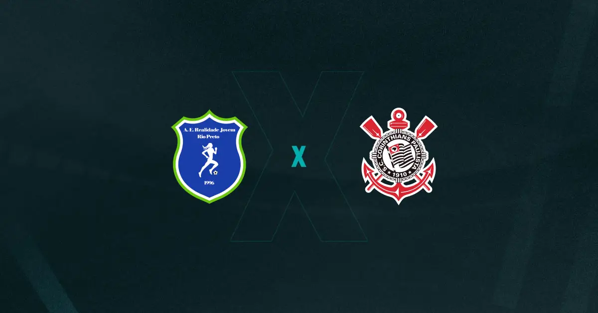 Escudos de Realidade Jovem e Corinthians, que duelam do Paulistão Feminino