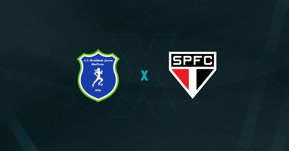 Escudos de Realidade Jovem e São Paulo, que duelam pelo Paulistão Feminino