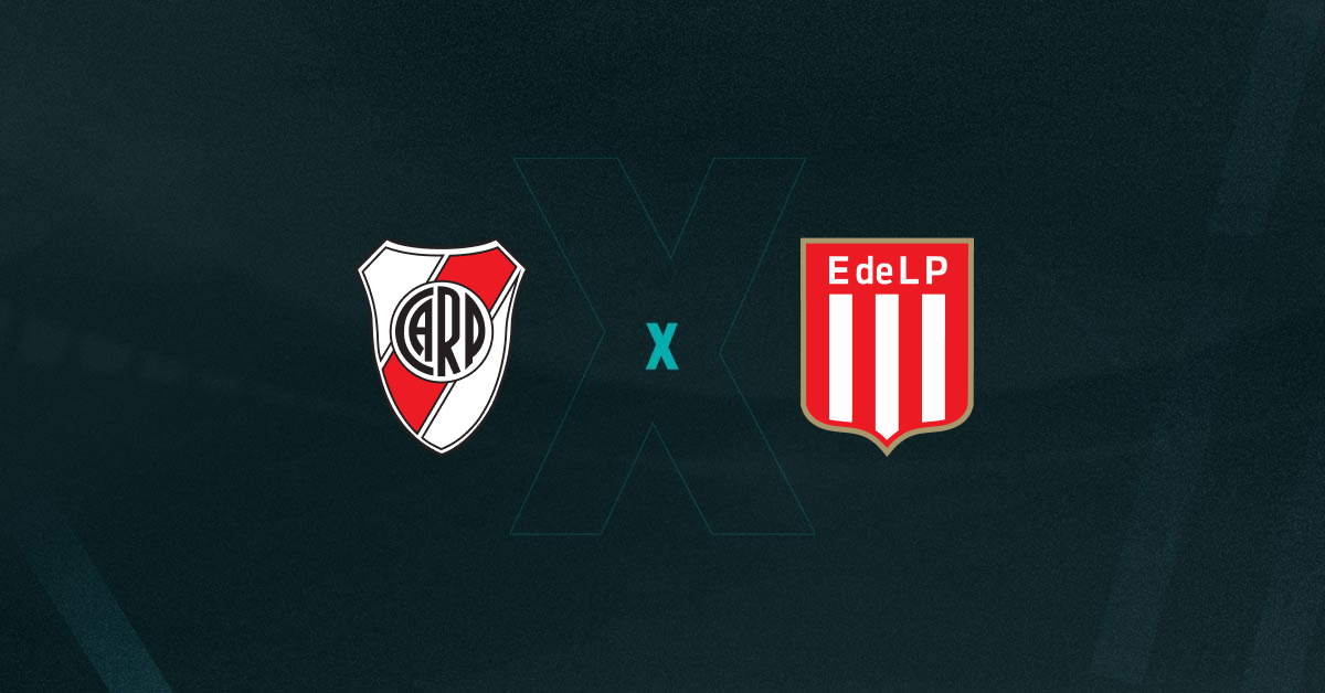 Escudos de River Plate e Estudiantes, que duelam pelo Campeonato Argentino
