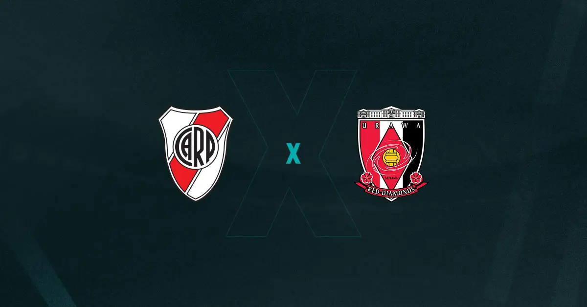 Escudos de River Plate e Urawa Reds, que duelam pelo Super Mundial