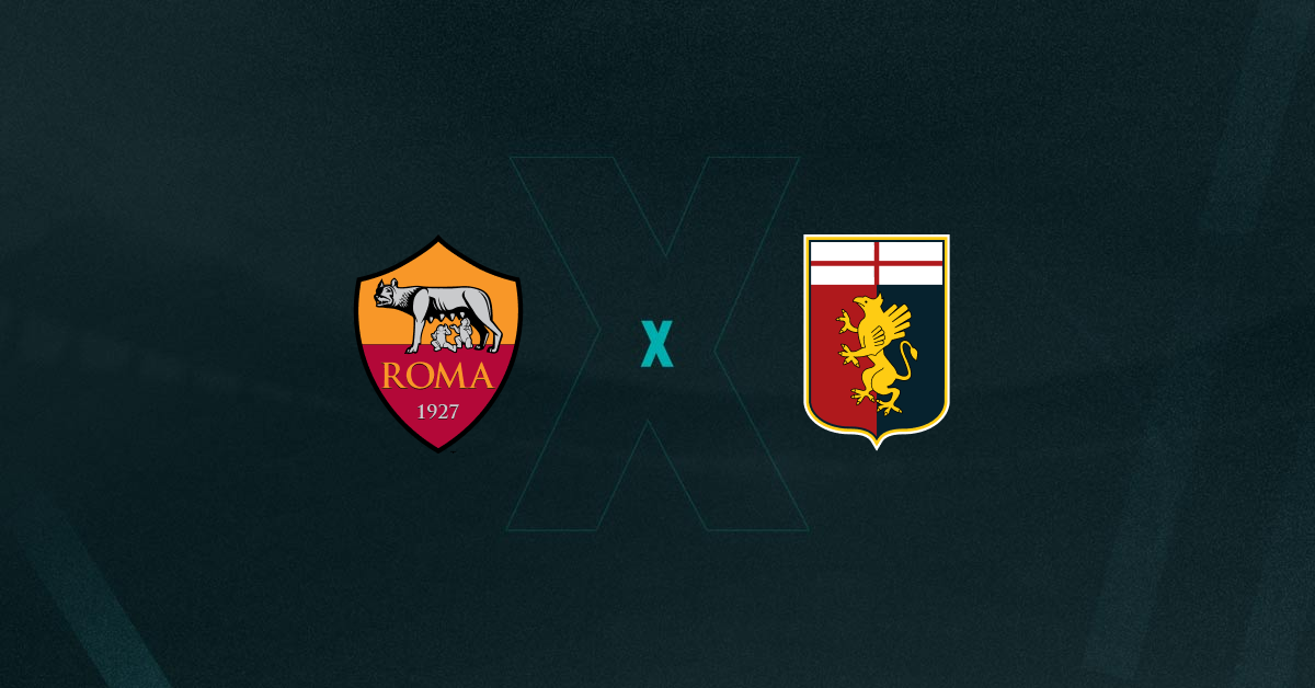 Escudos de Roma e Genoa, que duelam pelo Campeonato Italiano