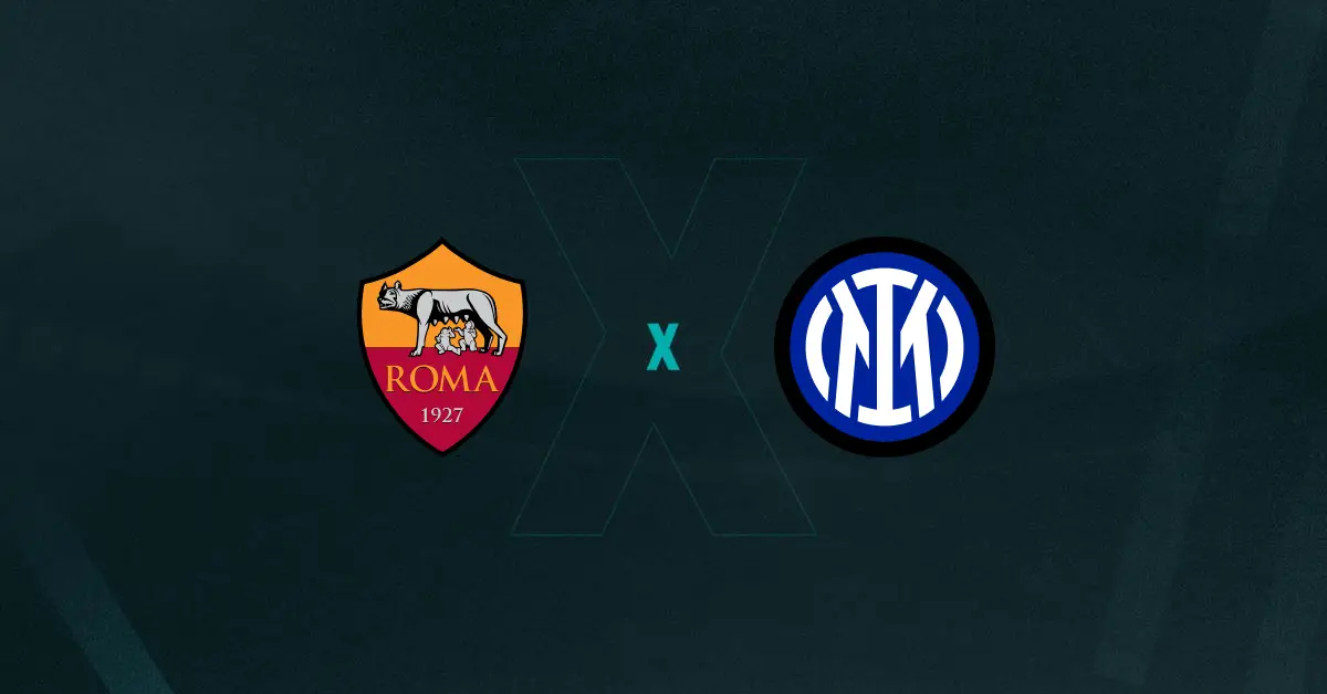 Escudos de Roma x Inter de Milão, que se enfrentam pelo Campeonato Italiano