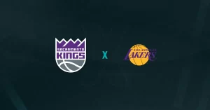 Escudos de Sacramento Kings x Los Angeles Lakers