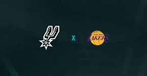 Escudos de San Antonio Spurs x Los Angeles Lakers