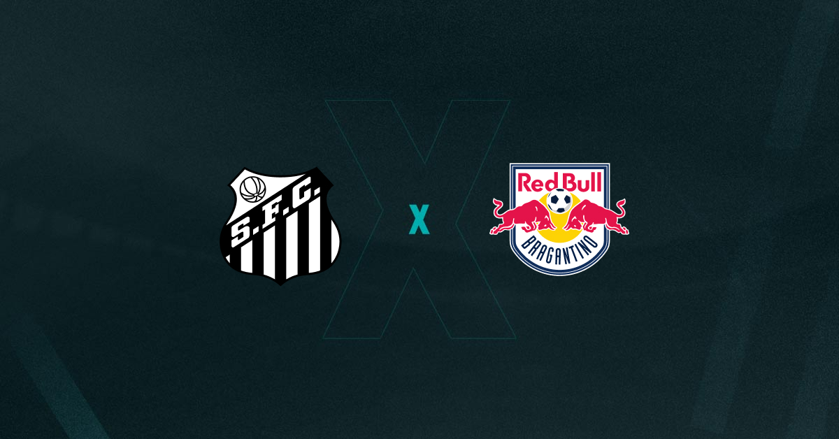 Escudos de Santos x Bragantino, que se enfrentam pelo Brasileirão 2025