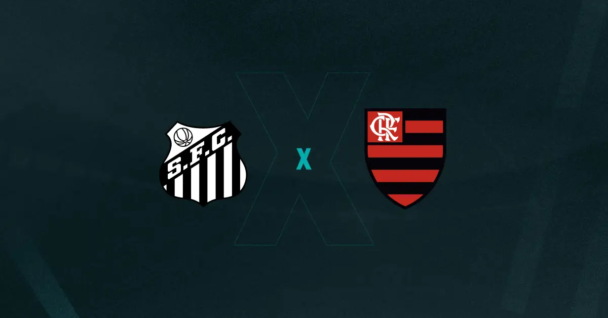 Escudos de Santos e Flamengo, que duelam pelo Brasileirão