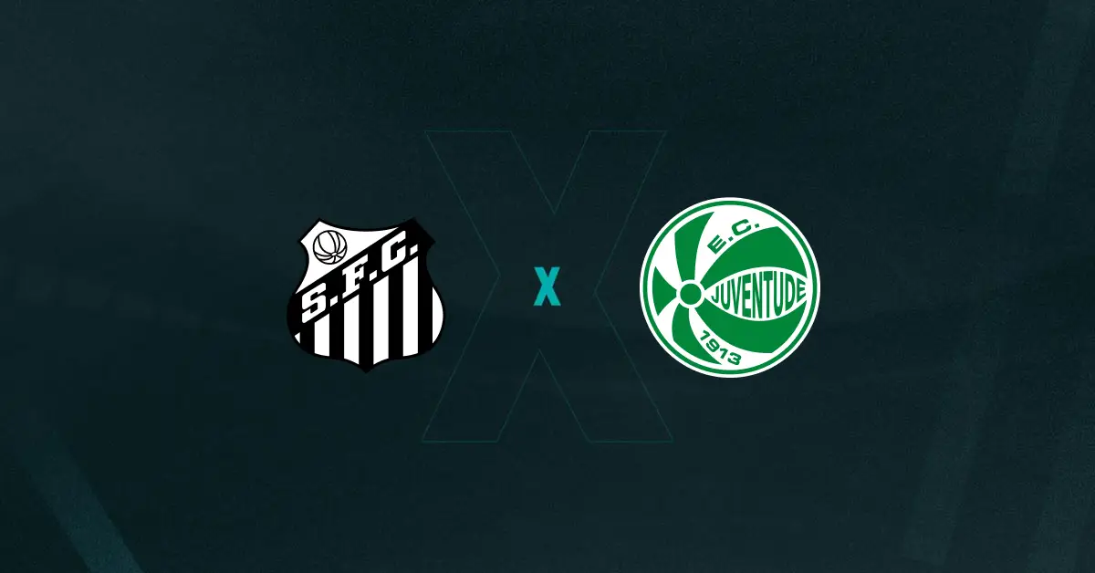 Escudos de Santos e Juventude, que duelam pelo Brasileirão