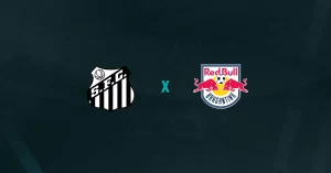 Escudos de Santos x RB Bragantino, que se enfrentam pelo Campeonato Paulista