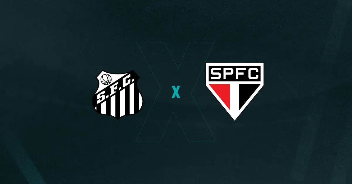 Escudos de Santos e São Paulo, que duelam pelo Brasileirão
