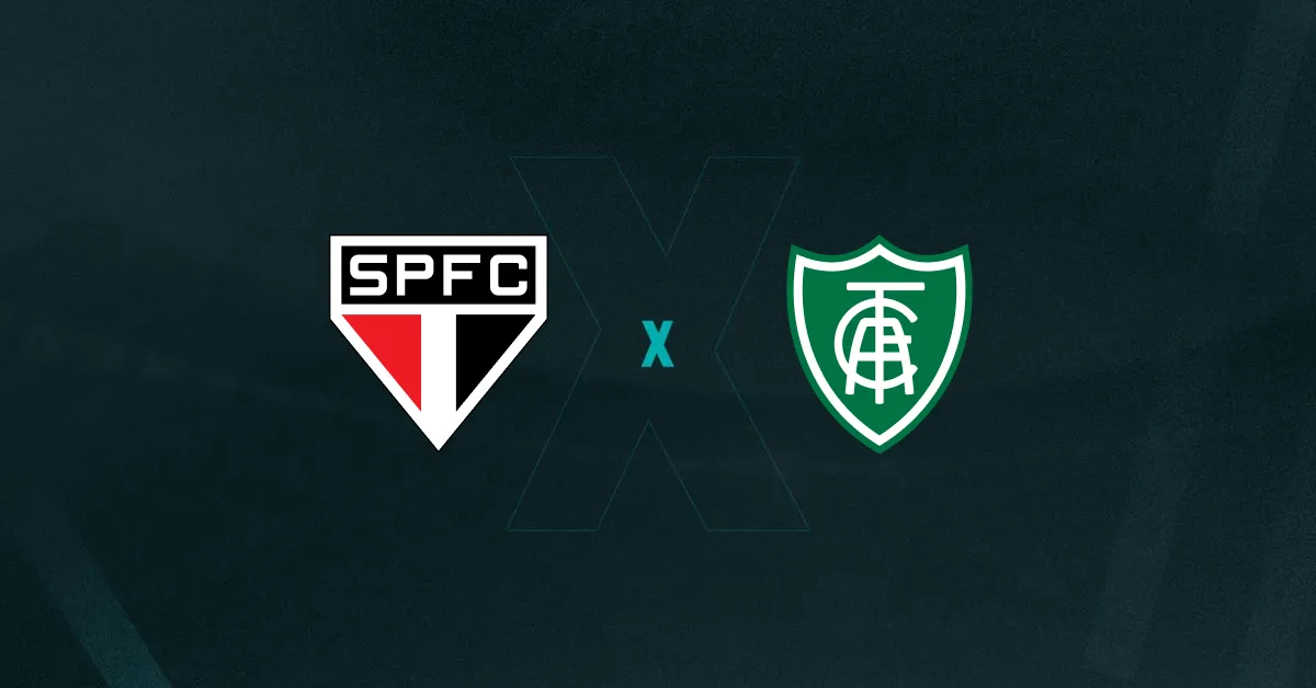 Escudos de São Paulo Feminino e América-MG Feminino, que duelam pelo Brasileirão Feminino