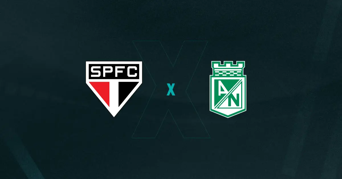 Escudos de São Paulo x Atlético Nacional, que se enfrentam pela Libertadores
