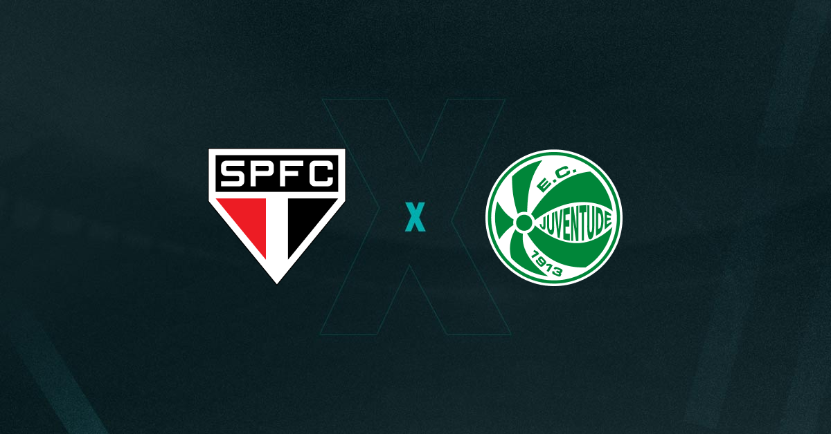 Escudos de São Paulo e Juventude, que se enfrentam pelo Brasileirão