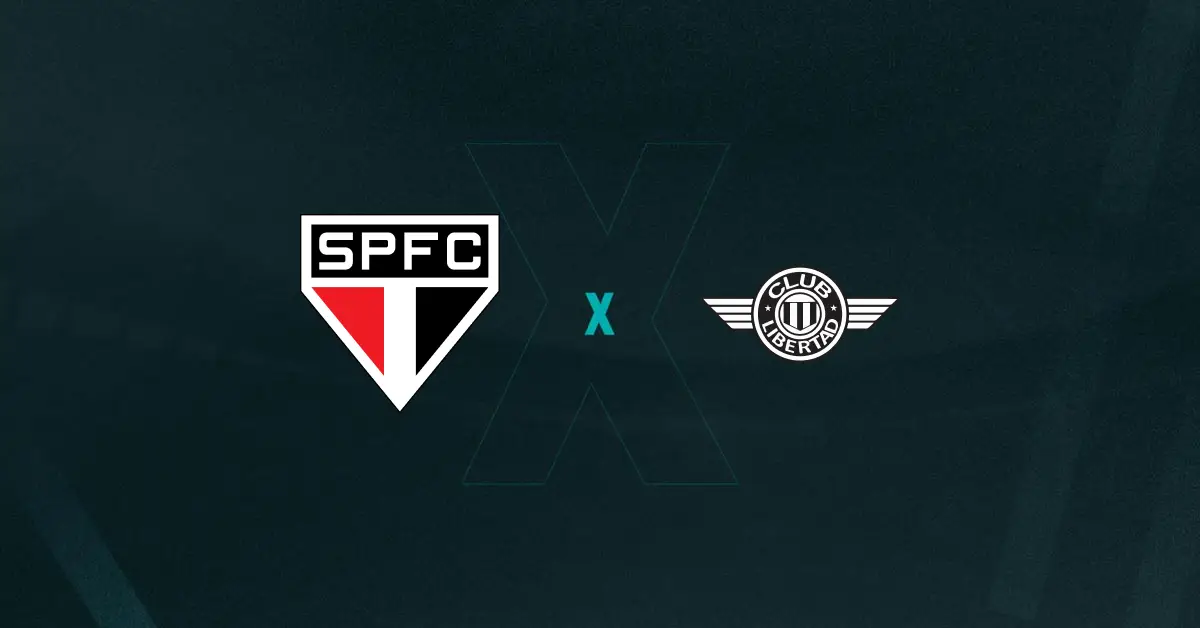 Escudos de São Paulo e Libertad, que duelam pela Copa Libertadores